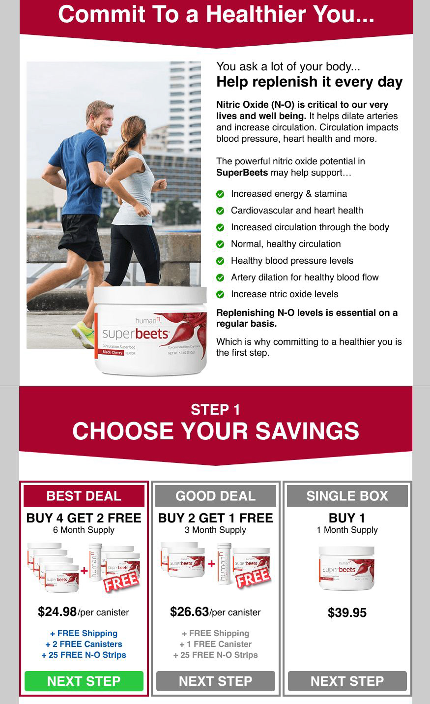 Treatment 2 Step 1 showing package selection